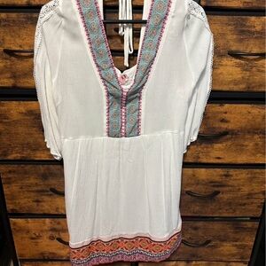 White Mark White and Multicolor Embroidered Blouse